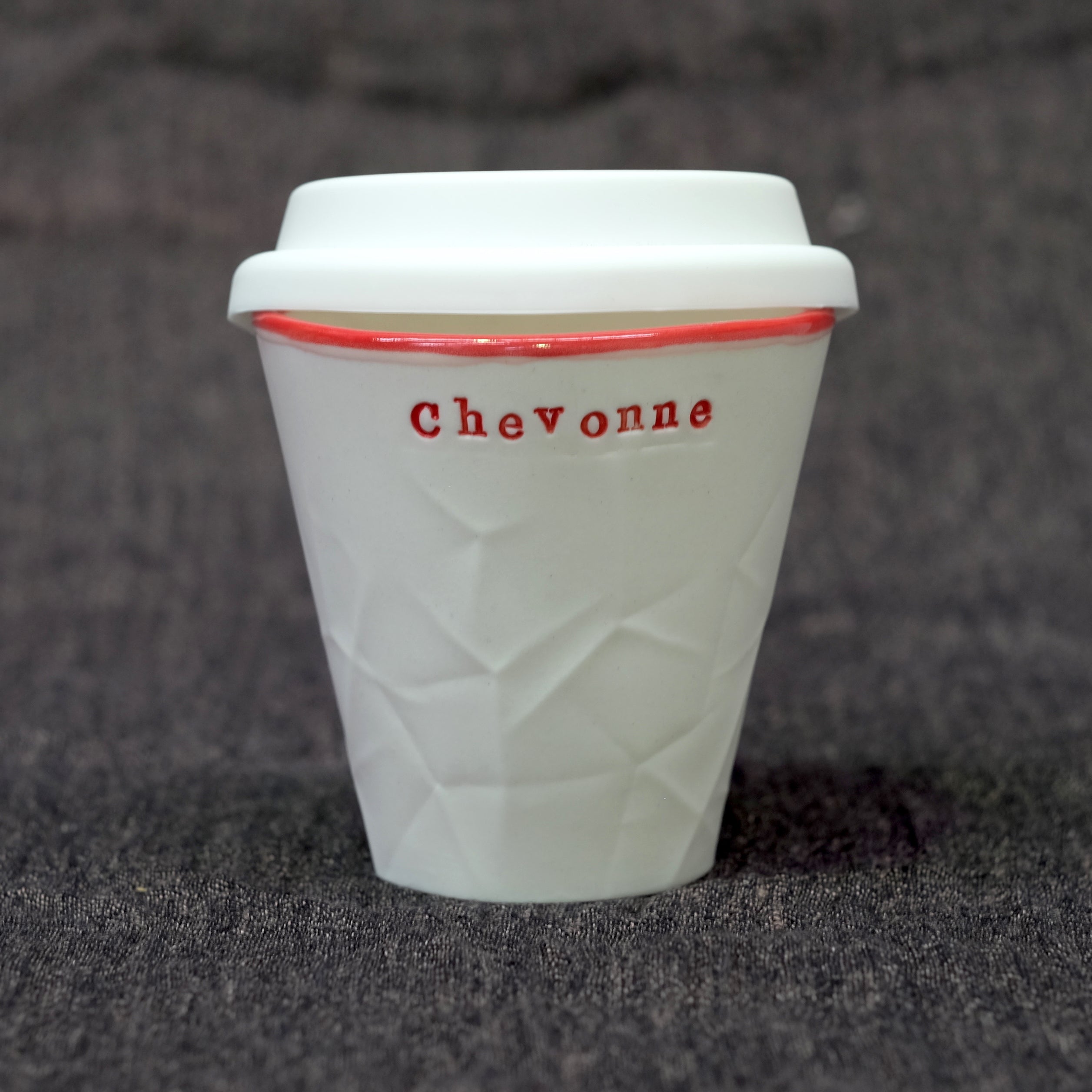 Ceramic Personalised Coloured Rim Paper Series 350 mL Keep Cup