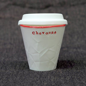 Ceramic Personalised  Coloured Rim Paper Series Piccolo Keep Cup | Hayden Youlley