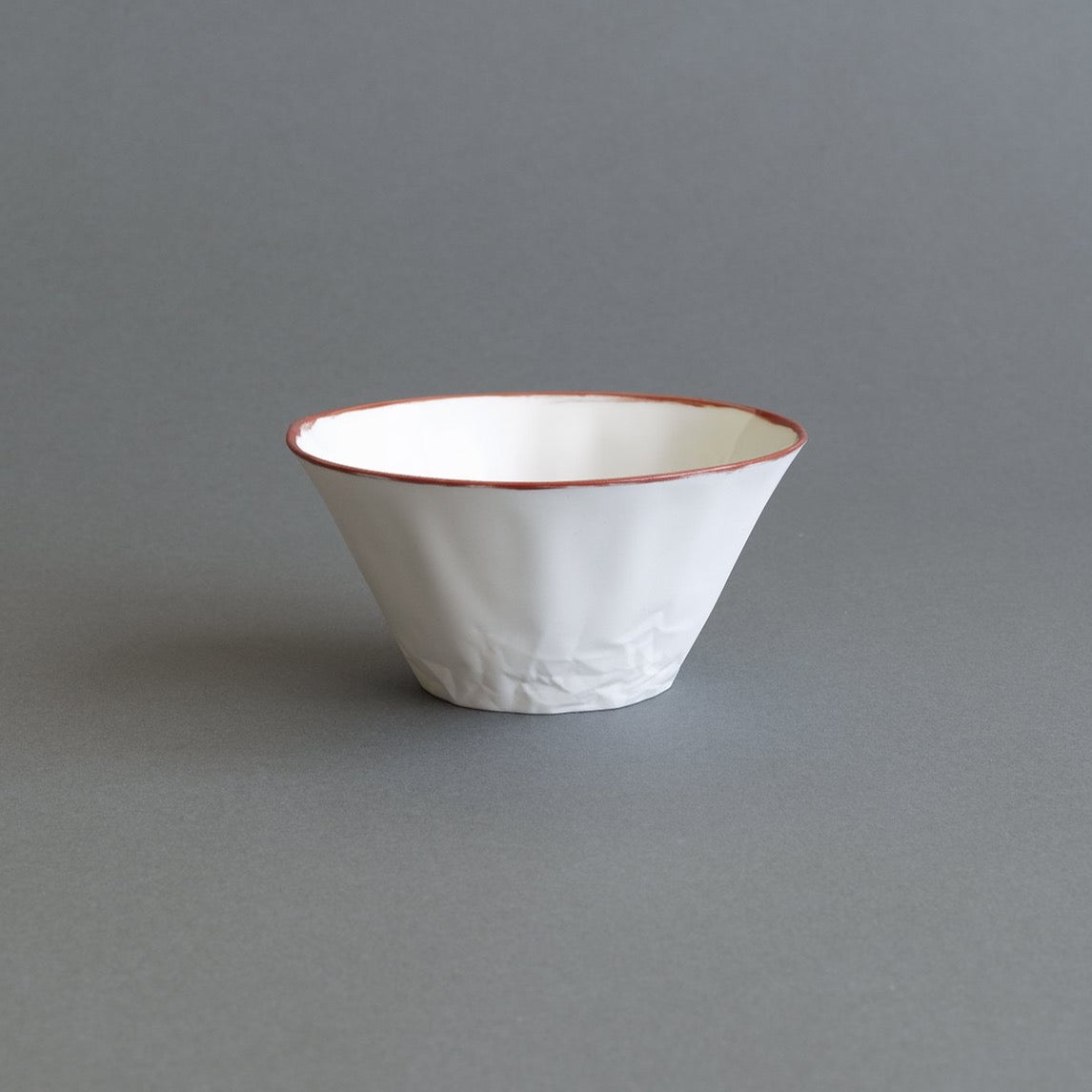 Ceramic Noodle/Soup Bowl - Paper Red Rim