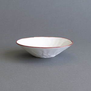 Ceramic Pasta Bowl - Paper Red Rim