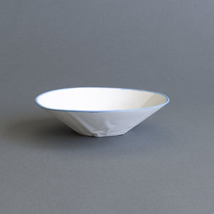 Ceramic Pasta Bowl - Paper Turquoise Rim