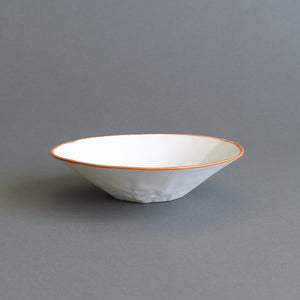 Ceramic Pasta Bowl - Paper Orange Rim