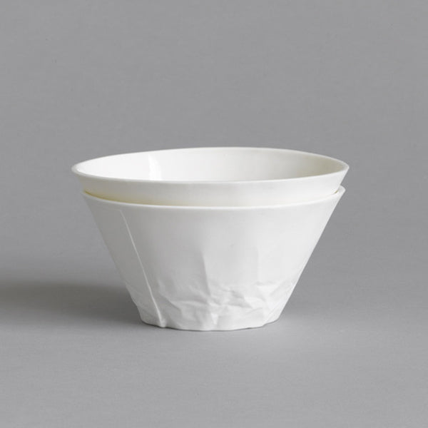 Classic White Ceramic Dessert/Breakfast Bowl Set of 4 - Paper