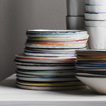 Ceramic Coloured Rim Entree Plate Set of 4 - Paper