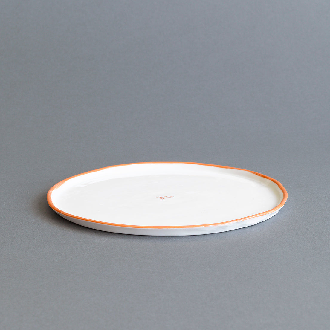 Ceramic Dinner Plate - Paper Orange Rim – | Hayden Youlley
