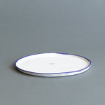 Ceramic Dinner Plate - Paper Deep Blue Rim